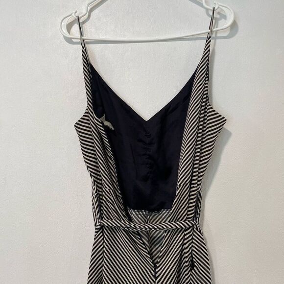 H&M Black & White Striped Maxi Dress with Belt | Size M - Picture 7 of 9